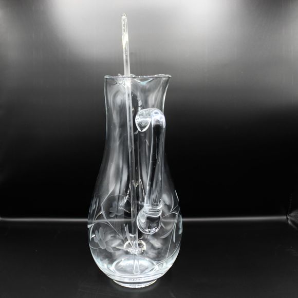 Princess House Large 10 cup Pitcher Etched Heritage Collection Glass Stir Stick - Picture 2 of 8